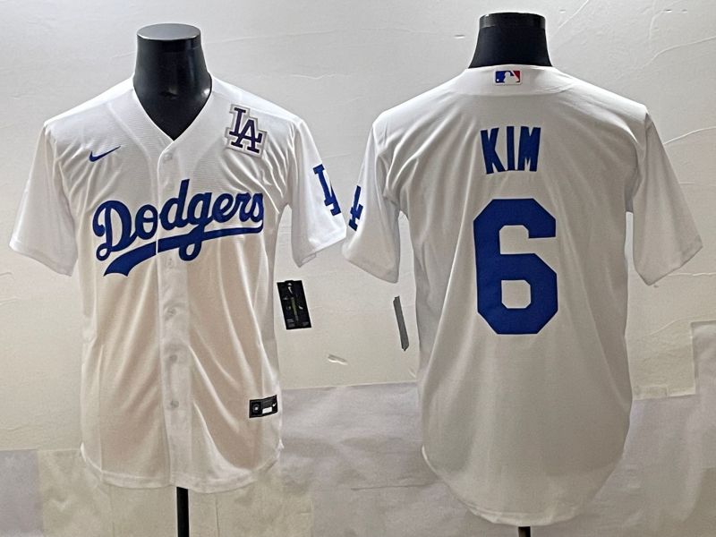 Men 2025 Los Angeles Dodgers #6 H.S.Kim White Game Nike MLB Jersey style 22->los angeles dodgers->MLB Jersey